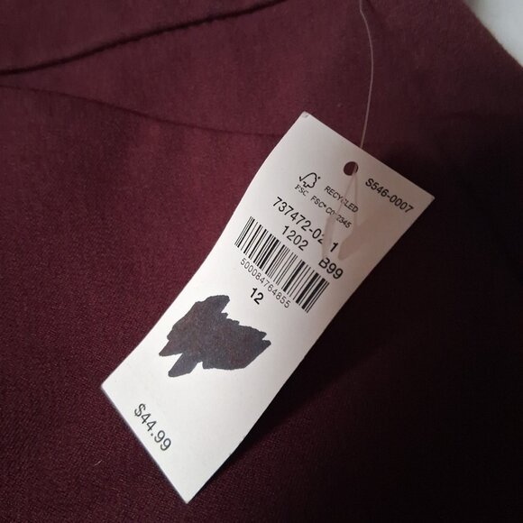 Old Navy Pixie Skinny Pants Women 12 Maroon Stretch Classic Smooth Pockets NEW - Picture 5 of 11